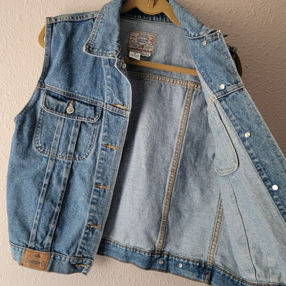 Blue Denim Jean PS Gitano Cotton Vintage Vest Grunge Western Skater 90s 00s Y2k - Picture 3 of 12